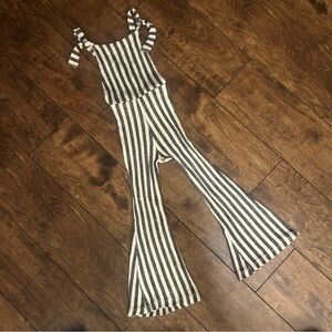 Black and White Striped Kids One Piece